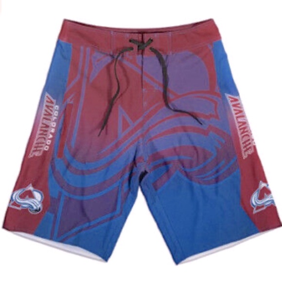 Klew Other - NWT [KLEW] Colorado Avalanche NHL Board Shorts Swim Trunks Men’s Sz Small (30)